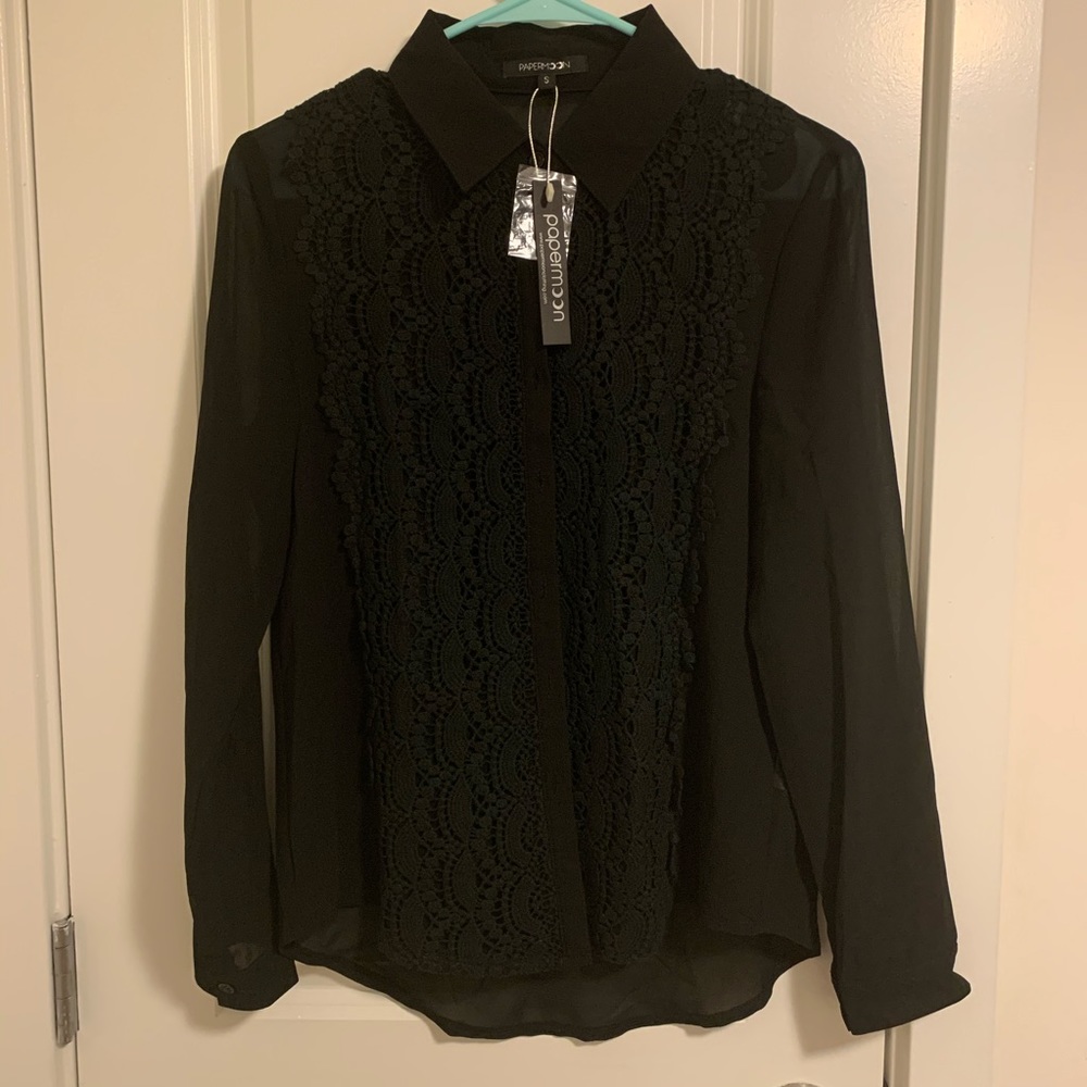 Papermoon - Black Crochet Blouse
